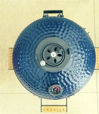 Застекленный SGS финиша голубой гриль Kamado 15 дюймов керамический