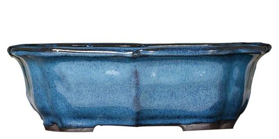 Застекленные баки крытого завода бонзаев 30x23x10cm голубые керамические